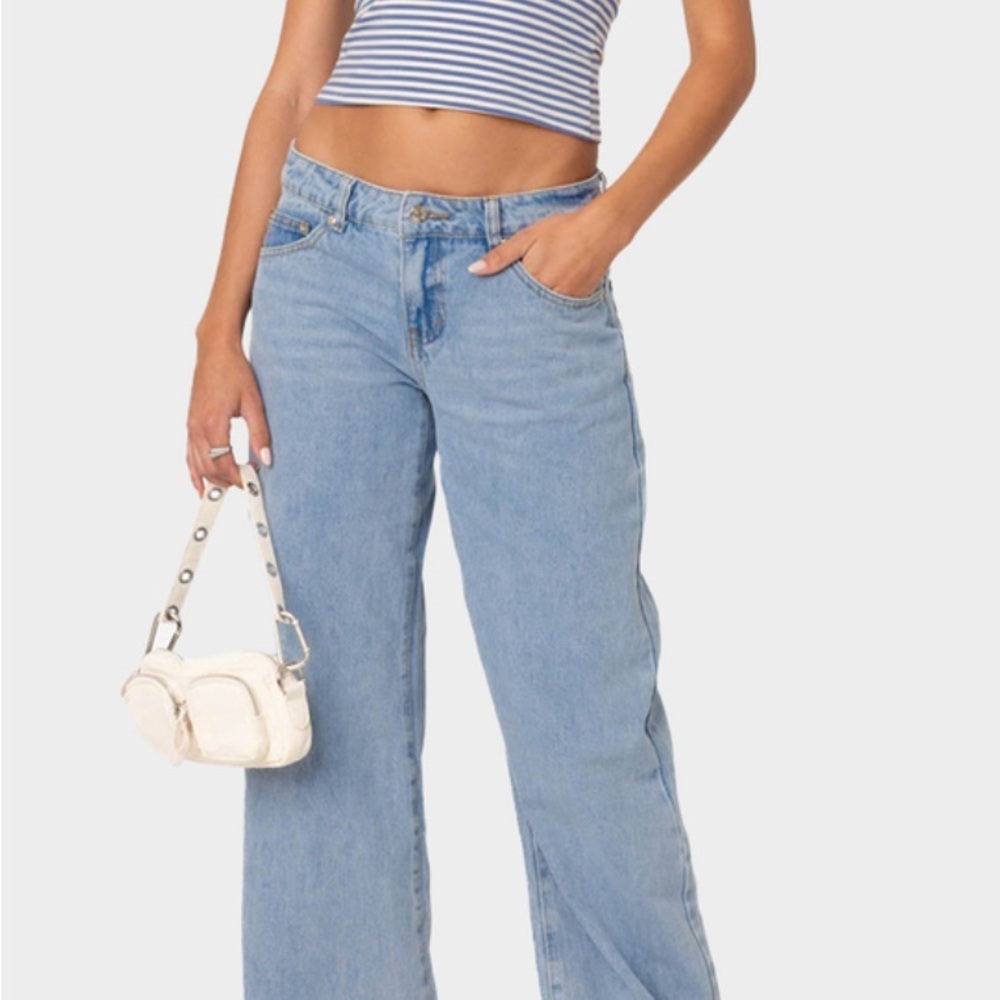 Edikted Light Blue Flare Jeans